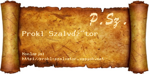 Prokl Szalvátor névjegykártya